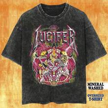 Vintage Wash Lu Cifer Ha Zbin Ho Tel Retro Fanmerch T-Shirt, Ha Zbin Ho Tel Merchandise Perfect Gift - màu đen - Xem 1