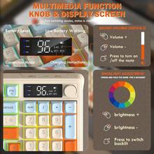 ATTACK SHARK T96无线键盘鼠标套装，智能显示屏和旋钮，蓝牙/2.4GHz双模，彩虹LED背光，94键可充电键盘，带无线电脑鼠标 - 彩色 - 查看 5