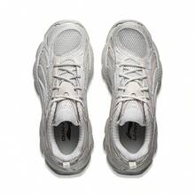 LI-NING STARLIT L2K Men's Chunky Sneakers, Retro Y2K Mesh & Suede Casual Shoes AGLW005 - 礫白灰 - 查看 7