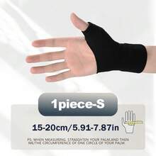 1 双黑色硅胶护腕，拇指压缩手套，带凝胶拇指和手腕支撑 - 黑色 - 查看 13