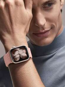 Braided Stretchy Solo Loop Compatible With Apple Watch Band Ultra 49mm 45mm 44mm 46mm 42mm 41mm 40mm 38mm Men Women, Soft Nylon Elastic Braided Wristbands Bands Strap Replacement Compatible With IWatch Ultra 2 3, Series 11/10/9/8/7/6/5/4/3/2/1 SE As A Gift For Students Returning To School - Silty Sand Color - View 10