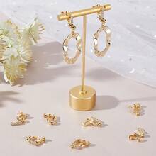KMEOSCH Clip-On Earring Converter 18K Golden Plated Crystal Rhinestone Screw Non Pierced Clip-On Earring Findings Components With Earring Pads For DIY Earring Making - Diamond Ear Clips - View 6