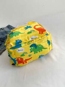 Cartoon Dinosaur Nylon Cute Backpack - Yellow - View 2
