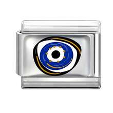 Pulseira modular de resina DIY com elementos de coração e olho, ideal para presentear amigos e casais em festas, Natal, Ano Novo, Halloween e Dia dos Namorados. Design charmoso, feita em aço inoxidável, prática e moderna. Essencial para o Natal e o Halloween. Tons outonais e estilo natalino. - M293509 - Ver 9