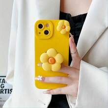 Daisy Flower Stand Soft Phone Case Compatible With Apple Devices - Yellow - View 4