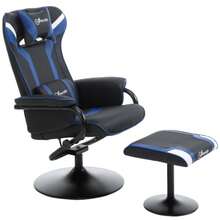 Reclining Armchair With Footrest, 130° Recline, TV Chair And Upholstered Armchair, Gaming Chair With Reclining Function, Dark Blue And Black. - Multicolor - View 9