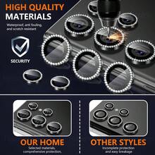 适用于三星 Galaxy S26 S26Plus S26Ultra S25FE 的钻石相机玻璃金属闪光镜头盖 - 粉色 - 查看 4