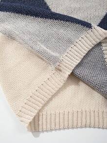 Áo thun nam tay ngắn cổ polo dáng rộng, họa tiết hình thoi cổ điển, chất liệu dệt kim nhẹ, màu xám nhạt, thích hợp cho mùa xuân/hè. - Màu Xám nhạt - Xem 7