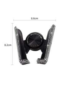 1 pieza Soporte de celular de coche con diseño de diamante de imitación de plástico - Negro - Ver 12