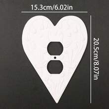 1pc Sweet White Heart Embossed Switch Frame, Swan & Floral Texture, Suitable For Valentine's Day Home Wall Switch Decor, Comes With Screws, No Power Required - White - View 14