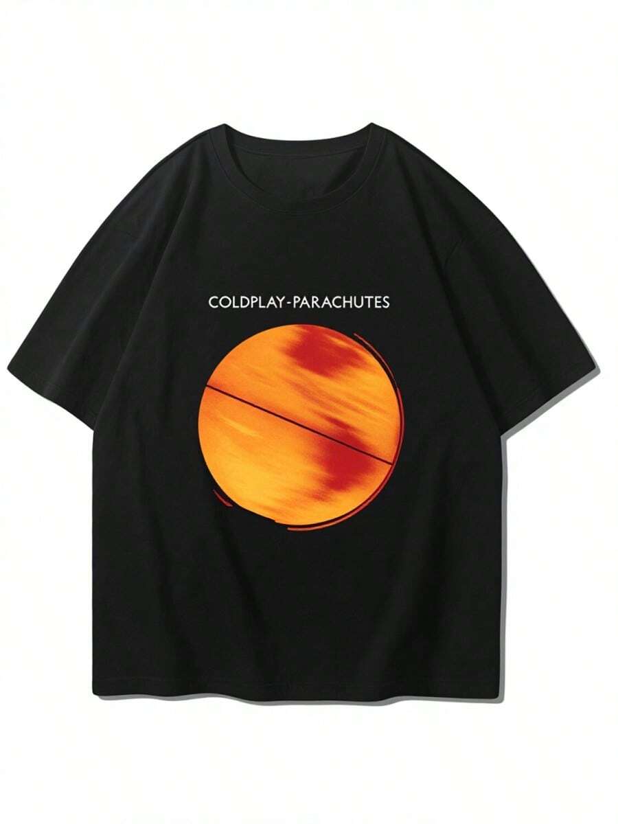 Coldplays Short SLeesve Boys &Amp; Girls London Alternative Rock Boys &Amp; Girls Printed Casual Graphic Cotton Men Women T-Shirt - 黑色 - 查看 1