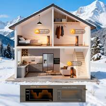 25" 1500W Tower Space Heater With 4 Modes, 3D Flame, LED Display, Tower Heater With 70 °Oscillation, 24 Hour Timer And Child Lock, For Living Room, Office, Bathroom (Black) - Xem 3