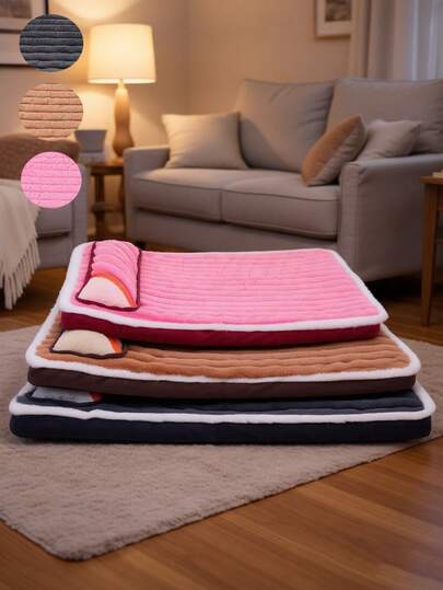  HUITAIYANG Indoor Cat Dog Bed, 4 Size Options, Small Dog & Cat Calming Rectangle Bed, Washable Fluffy Pet Bed Suitable For Small & Medium Dogs And Cats