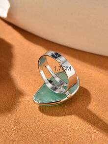 1pc Natural Crystal & Stone Open Ring, Suitable For Daily Wear By Men And Women - Multicolor - View 11