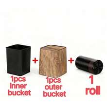 Durable Square Wood Grain Trash Can, Powerful Sealing Odor-Proof Design, Large Capacity, Suitable For Kitchen/Living Room/Bedroom/Bathroom, Ideal Home Garbage Collection, Essential Home Accessory, Great Gift For Holidays, Valentine's Day, Eid Al-Fitr - Multicolor 2 - View 7