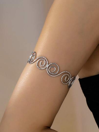 1pc Bohemian Style Hollow Metal Gold Color Incense Holder Bangle Bracelet, Suitable For Women's Daily, Vacation, Party Outfits