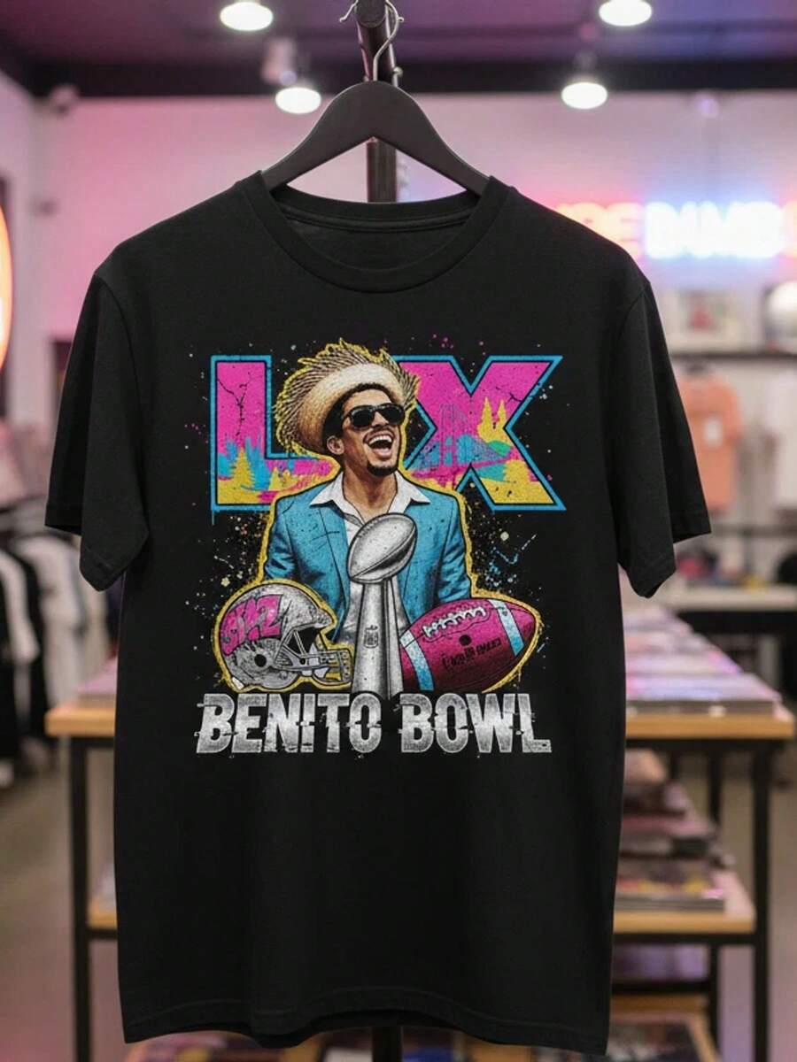 Young Boys/Girls Print T-Shirt, Cotton Children's T-Shirt Benito Bowl TShirt 2026 Super Football Shirt Bad Game Day Bunny Shirt Superbowl Puerto Rico Fan Tee Badbunny Puerto Rico Baby Tees Mother Daughter Matching Outfit Outifts Para Niña Conjunto De Niña Ropa De Niña Shirts Gifts For Teen Girls Teen Boys Gifts Kids Outfits Tops For Teen Girls Kids Girls Clothing Teen Girls Clothes Juniors Girl Clothes Boy Clothes For Kids Boys Shirts Kids Shirts Tween Girl Clothes Family Matching T Shirts Happy New Year Gift For Kids - BLACK31 - 查看 1