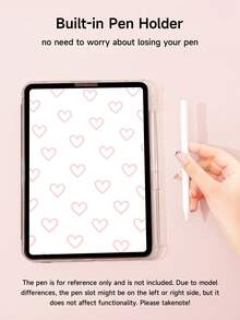 1个粉色爱心可爱图案扁平保护套，双面设计，兼容iPad (A16) 11英寸第11代（2025款）/第10代、iPad 10.2英寸、iPad Pro（2021/2020款）、Galaxy Tab A8 10.5英寸（2022款）、Matepad 10.4/Tab等，防摔，带笔槽，支持睡眠/唤醒功能，适合送给孩子/家人/年末/情人节礼物。 - 彩色 - 查看 4
