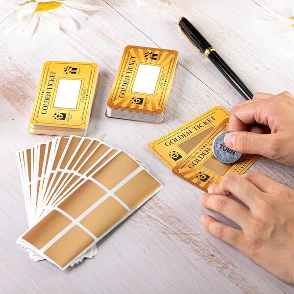 40/80金券定制刮刮卡 2种款式 DIY优惠券卡 惊喜礼品券 生日 音乐会 婚礼 电影 小企业代金券 抽奖券