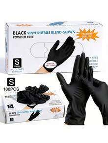 100pcs Disposable Mixed Nitrile & PVC Gloves, Rubber Synthetic Material, Household Cleaning Protection - Multicolor - View 11
