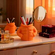 1pc Creative Down Jacket-Style Plastic Pen Holder, 3D Printed, Desk Decoration Item, Creative Pen Holder, Suitable For Storing Pens On A Desk,Makeup Brushes.Desktop Organizer, Pens Not Included. A Gift For Friends And Classmates. - Multicolored - View 7