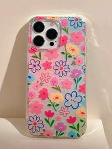 Flower 1pc Floral Pattern Shockproof Full Coverage Phone Case Suitable Compatible With Iphone11/12/13/14/15/16/17/PROMAX - Multicolor - View 2