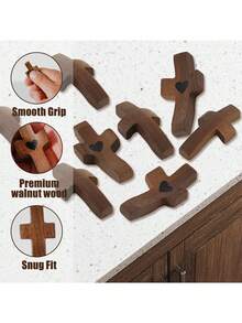 5pcs/1pc Thumb Cross, Handheld Amulet, Heart-Shaped Cross, Cross Ornament, Stress-Relieving And Inspirational Gift, Prayer Ornament/Festive And Party Supplies - Multicolor - View 8