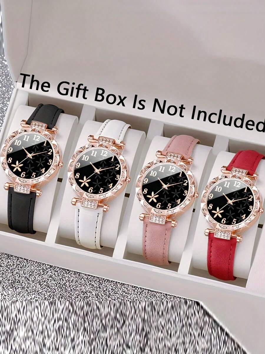 4/3pcs Set Starfish Dial Women Quartz Leather Strap Watches - Multicolor - View 1