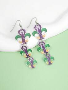 1对时尚嘉年华系列耳环，适合节日派对和日常佩戴 - 彩色 - 查看 1