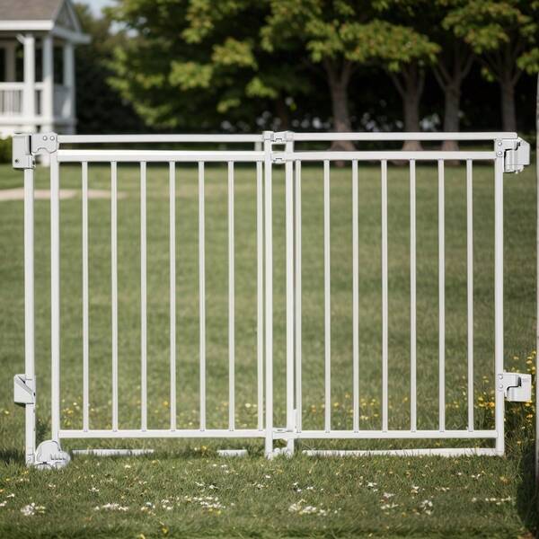 Baby Gate For Stairs, Kitchen & Doorways, No Bottom Bar| Easy Installation| One-Handed Operation| Auto-Close| Hardware Mount (Drill Needed) Safety Dog/Pet Gate Indoor