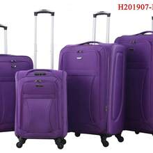 4 Wheel Spinner Soft Shell Suitcase Luggage Set 5 Wheels 360 Rotation Lightweight Waterproof Expandable - Purple - View 3