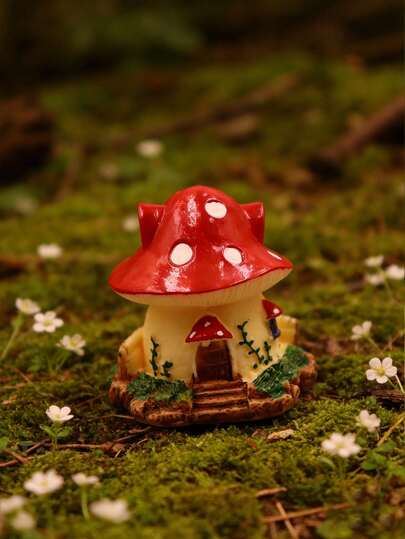 Miniature Mushroom House Decor, Resin Crafted Villa, Fairy Tale Decoration Accessories, Suitable For Micro Landscape, Aquarium, Potted Plants, Fairy Garden, Home Decor, Party Favors, Bonsai, Micro Landscape Crafts