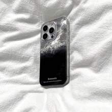 1pc Fashionable Minimalist Ombre Glacier Black Foil Texture Phone Case - Compatible With IPhone 17 Air, 16, 15, 14, 13, 12, 11 Pro Max Plus - Multicolor - View 4