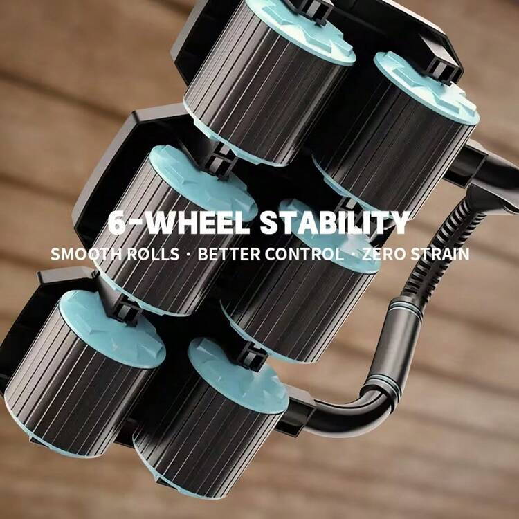 Automatic Rebound Wheel, Abdominal Workout Tool, Core Training Roller, High Abdominal Roller Ab Roller Wheel With 8 Elbow Support, 6-Wheels Exercise Rebound Machine Core Workout Ab Wheel For Home - 黑色 - 查看 7