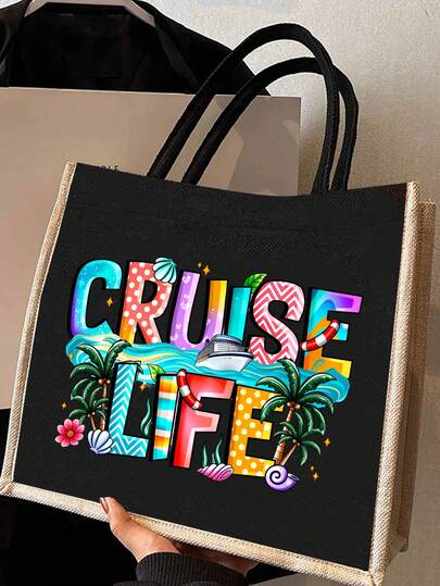 Bộ túi tote và túi đựng đồ bằng vải lanh chủ đề Du lịch biển, họa tiết cây dừa, vỏ sò, cá heo, sao biển, in hình cuộc sống du lịch biển, túi xách tay và túi đựng mỹ phẩm, túi đựng đồ nhẹ, có thể gấp gọn, đồ dùng cần thiết cho bãi biển, túi mùa hè cho nữ, túi mua sắm bằng vải lanh dung tích lớn, túi tote mua sắm và túi đựng mỹ phẩm tái sử dụng, túi đựng sản phẩm chăm sóc da, túi đựng sạc, túi đựng sơn móng tay, hoàn hảo cho du lịch, kỳ nghỉ, lễ hội và bãi biển.