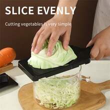 Cortador de verduras con hoja en forma de V y protección para la mano, rebanador manual para preparación de cocina - Multicolor - Ver 10