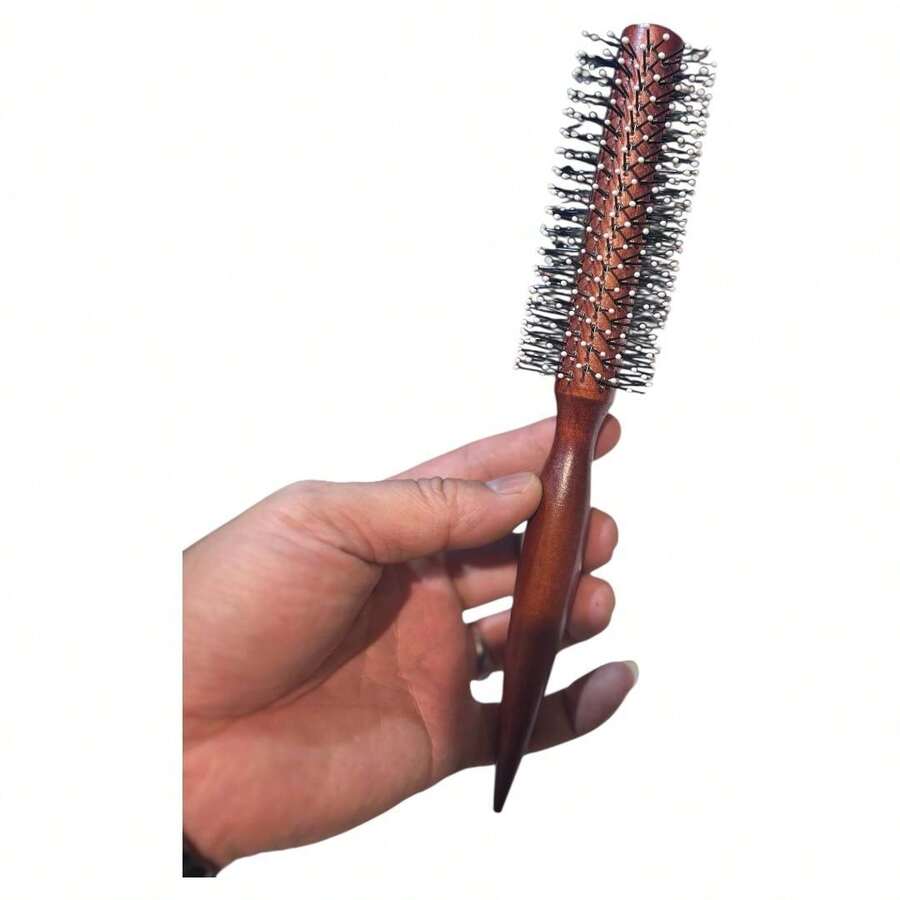 Hair Styling Brush With Wooden Handle 23mm - 棕色 - 查看 1