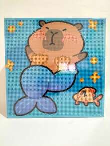 Kits De Pintura Diamantes De Capibara Diy 30x30+20x20 - Azul sirena - Ver 1