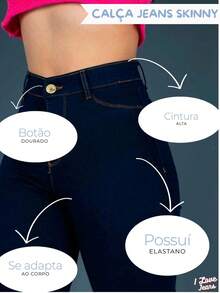 Women's Softened Skinny Jeans High Waist With Lycra Butt Lift - Màu xanh hải quân - Xem 5