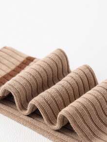 4 pares de calcetines de rayas hasta la rodilla, calcetines de estilo escolar minimalista y versátil para niños - Multicolor - Ver 6