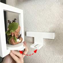 Soporte de exhibición de pared y de mesa para figuras de caja ciega, estantería de pared para figuritas, sin necesidad de perforar, fácil de crear una galería coleccionable en el hogar, estante de exhibición de figuritas blanco - 2pcs - Ver 5