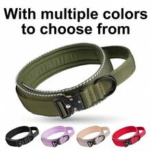 1pc Premium Dog Collar, Tactical Dog Collar With Handle And Heavy Duty Quick Release Metal Buckle, Thick, Adjustable, Reflective, Suitable For Medium To Large Dog Training - Multicolor - View 6