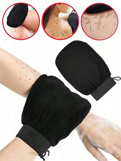 2 Pairs Deep Exfoliating Gloves, Smooth & Radiant - Body Scrub Bath & Shower - Cleanses And Removes Dead Skin - Gentle Yet Effective Exfoliating Gloves, Korean Exfoliating Gloves, Visibly Removes Dead Skin, Made Of 100% Synthetic Fiber