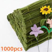 100/200/300/500/1000pcs Military Green Flocked Sticks - Multipurpose Tubular Cleaning Swabs Suitable For Various DIY Craft Projects, Bulk Packaging Sizes Available - Army Green Pipe Cleaners - View 13
