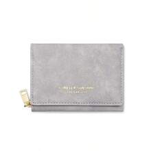 High-Quality Korean Style Minimalist Velvet Trifold Student Wallet, Women Coin Purse - Small - View 11