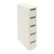 YUNRUX Drucker Tisch Höhenverstellbarer 3-Ebene-Druckerstander 60 x 50 cm mit Rädern Mobile Druckwagen aus Holz und Metall Druckerhalter für große Drucker Cremig-weiß für Studienbüro Büro - A - Übersicht 8