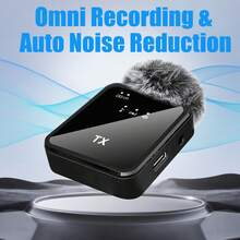 无线领夹式麦克风，兼容和Type-C接口，2.4G超低延迟，一键降噪，音量控制，便携式迷你电容录音麦克风，多种音频模式，适用于播客、音频/视频录制、会议、Vlog、采访、教学、游戏（300mAh可充电电池） - 黑色 - 查看 12