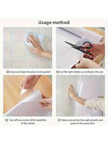 1片防水防油静电墙面保护膜 - 可移除薄膜,适用于厨房、瓷砖、家居和宿舍装饰 - 无需胶水,易于清洁,无需用电 - 非常适合炉灶和水槽区域,炉灶台面保护,厨房配件,适合派对、聚会和活动的日常装饰。 - A - 查看 6