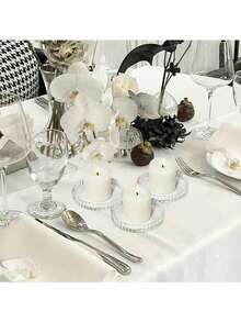 1 Pc/Set Glass Tray-Style Candle Holder. Light Luxury Retro Style Candlestick Holder. - one-size - View 10