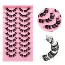80pcs D-Curl Fluffy & Natural Looking Russian Volume Eyelashes, Segmented Lash Extension, Comes With Glue, Thick & Dramatic Elegant Style, DIY Home Use, Fashionable & Beautiful Eyelashes - D - View 8